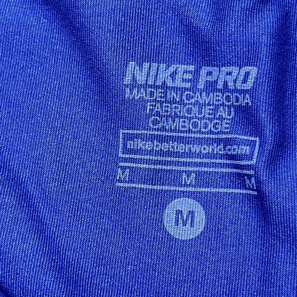 Nike Pro‎ Womens Compression Capri Leggings Blue Neon Green Waistband Size M
